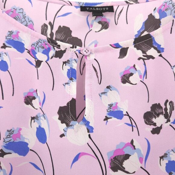 Talbots floral popover tunic top womens Size XL purple 3/4 sleeve - Picture 4 of 8